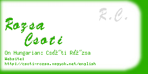 rozsa csoti business card